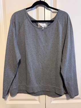 Alfani Heather Gray, Lace Inset Scoop-Neck Pullover Sweatshirt